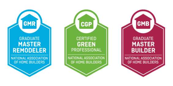 Graduate Master Remodeler, Graduate Master Builder, Certified Green Professional